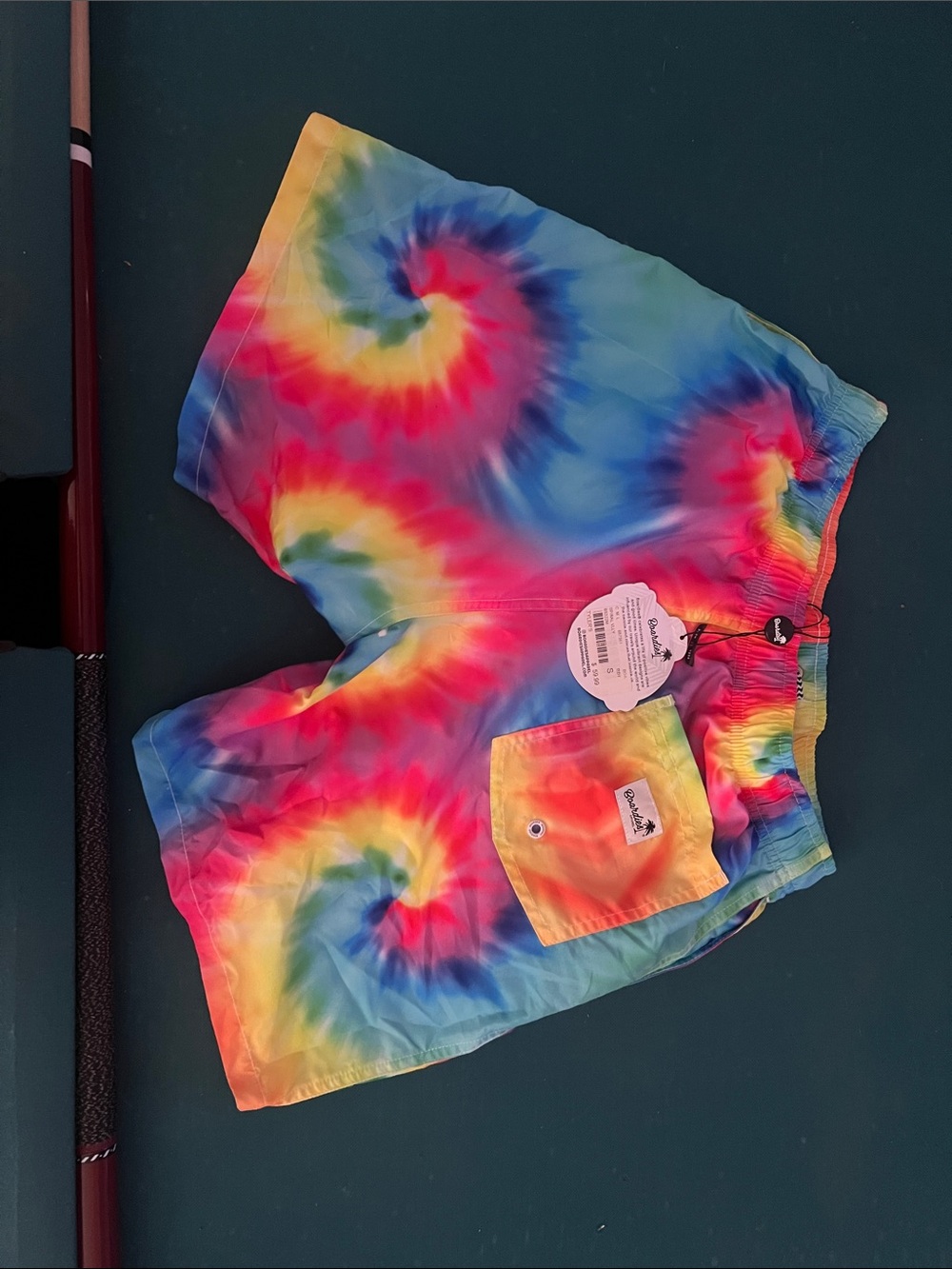 Men's Tie-Dye Swim Trunks with Back Pocket - Multi